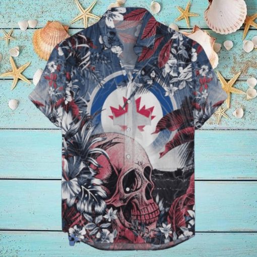 Winnipeg Jets NHL Hawaiian Shirt Tropical Skull Design For Men Women