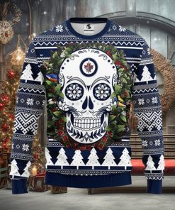 Winnipeg Jets Skull Flower Ugly Christmas Ugly Sweater