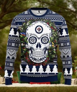 Winnipeg Jets Skull Flower Ugly Christmas Ugly Sweater