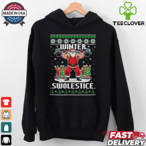 Winter Swolestice Santa Claus gym ugly christmas shirt