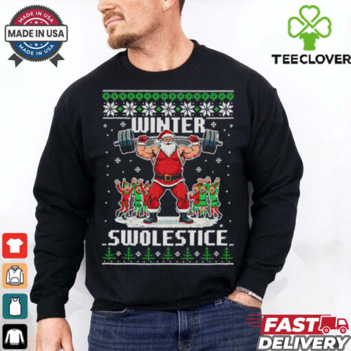 Winter Swolestice Santa Claus gym ugly christmas shirt