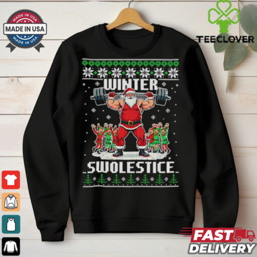 Winter Swolestice Santa Claus gym ugly christmas shirt