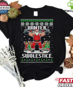 Winter Swolestice Santa Claus gym ugly christmas shirt