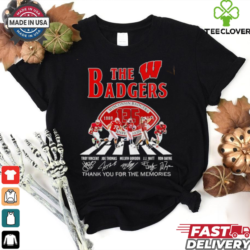 Wisconsin Badgers 135th Anniversary 1889 2024 thank you for the memories shirt Wisconsin Badgers 135th Anniversary 1889 2024 thank you for the memories shirt