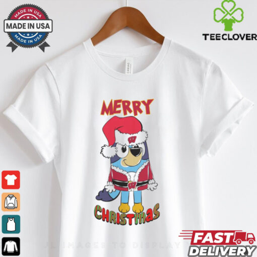 Wisconsin Badgers Bluey Merry Christmas 2024 Shirt