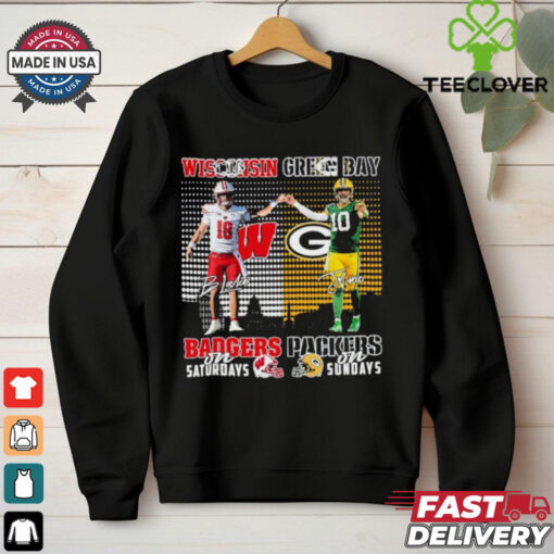 Wisconsin Badgers Braedyn Locke On Saturdays X Jordan Love Green Bay Packers On Sundays Shirt