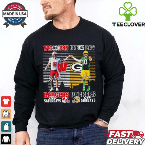 Wisconsin Badgers Braedyn Locke On Saturdays X Jordan Love Green Bay Packers On Sundays Shirt