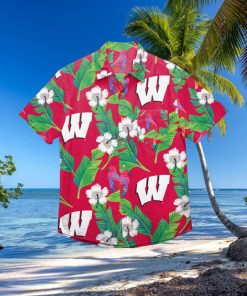 Wisconsin Badgers Floral Hawaiian Shirt