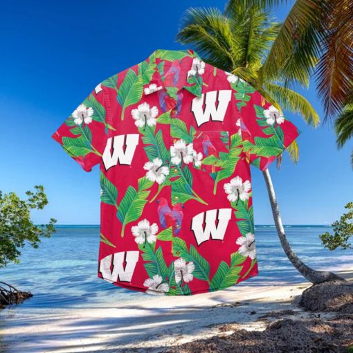 Wisconsin Badgers Floral Hawaiian Shirt