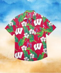 Wisconsin Badgers Floral Hawaiian Shirt