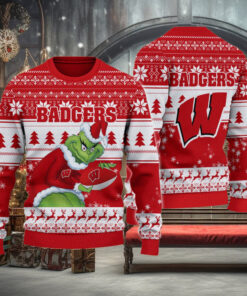 Wisconsin Badgers Grinch Ugly Christmas Sweater