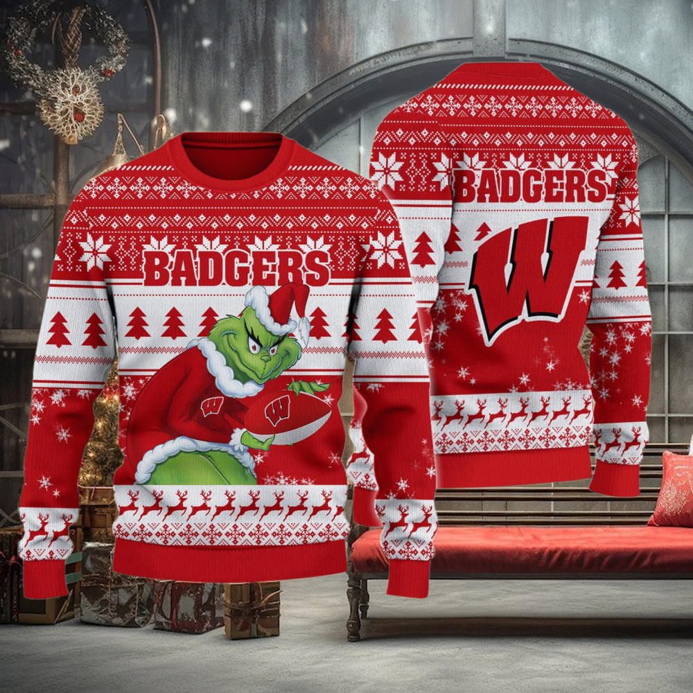 Wisconsin Badgers Grinch Ugly Christmas Sweater Wisconsin Badgers Grinch Ugly Christmas Sweater