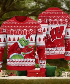 Wisconsin Badgers Grinch Ugly Christmas Sweater