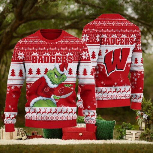 Wisconsin Badgers Grinch Ugly Christmas Sweater