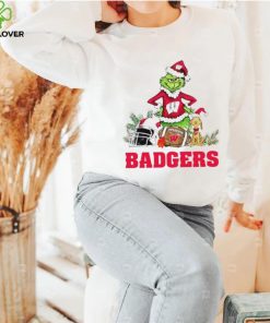 Wisconsin Badgers Grinch and Max dog funny Christmas shirt