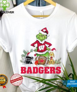 Wisconsin Badgers Grinch and Max dog funny Christmas hoodie, sweater, longsleeve, shirt v-neck, t-shirt