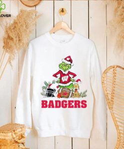 Wisconsin Badgers Grinch and Max dog funny Christmas hoodie, sweater, longsleeve, shirt v-neck, t-shirt