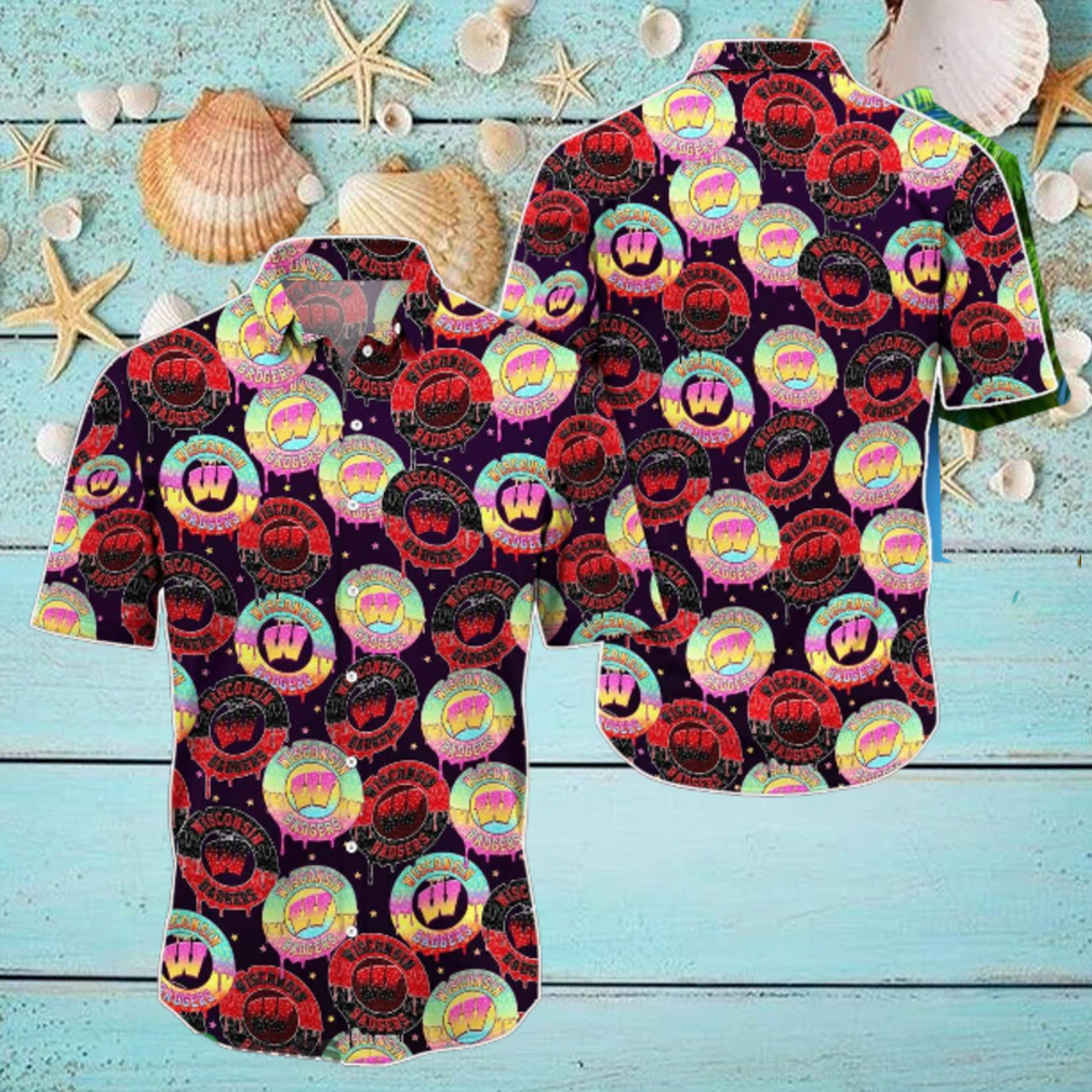 Wisconsin Badgers Hawaiian Shirt Best Design For Sport Fans Wisconsin Badgers Hawaiian Shirt Best Design For Sport Fans