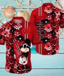 Wisconsin Badgers Hawaiian Shirt Mickey Love Surfing Trending Summer Gift