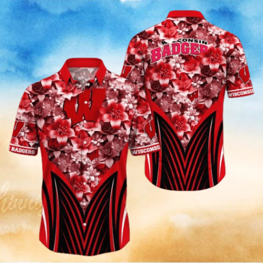 Wisconsin Badgers NCAA Hawaiian Shirt, Aloha Shirt Ver 1 Wisconsin Badgers NCAA Hawaiian Shirt, Aloha Shirt Ver 1