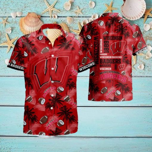 Wisconsin Badgers Ncaa Short Sleeve Aloha Hawaiian Shirt