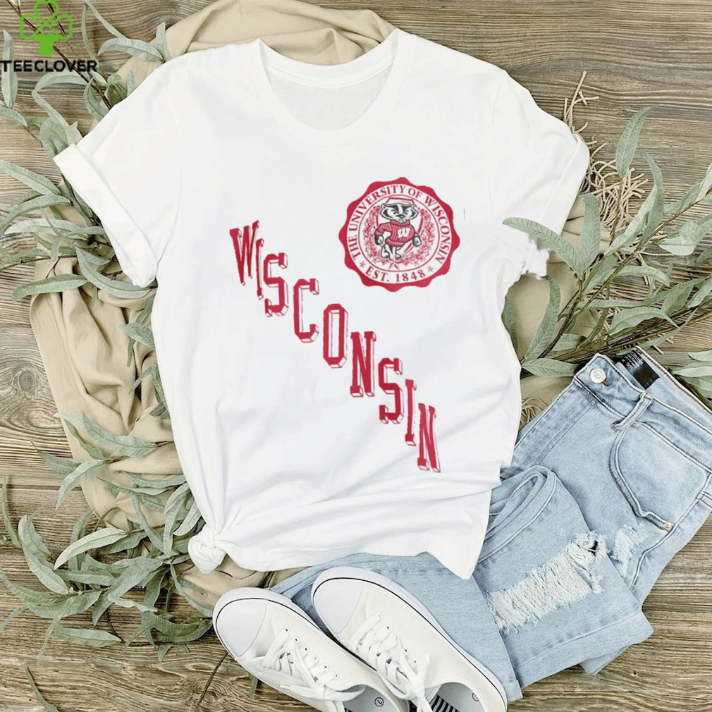 Wisconsin Badgers Pressbox Women's Shoreline Sundown Pullover Sweatshirt   White Wisconsin Badgers Pressbox Women's Shoreline Sundown Pullover Sweatshirt   White