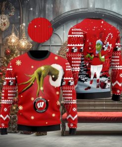 Wisconsin Badgers Team Grinch Ugly Christmas Sweater Cute Christmas Gift