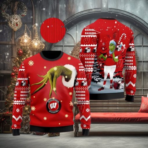 Wisconsin Badgers Team Grinch Ugly Christmas Sweater Cute Christmas Gift