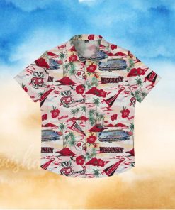 Wisconsin Badgers Thematic Stadium Print Hawaiian Shirt