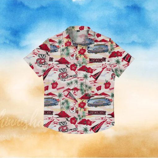 Wisconsin Badgers Thematic Stadium Print Hawaiian Shirt