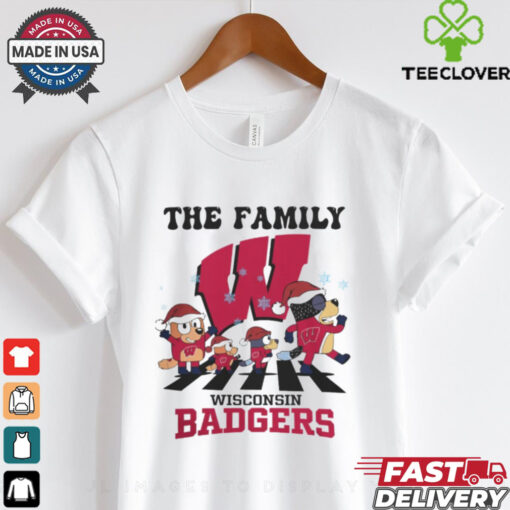 Wisconsin Badgers X Family Bluey Merry Christmas 2024 Shirt