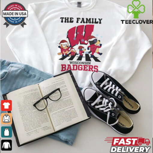 Wisconsin Badgers X Family Bluey Merry Christmas 2024 Shirt
