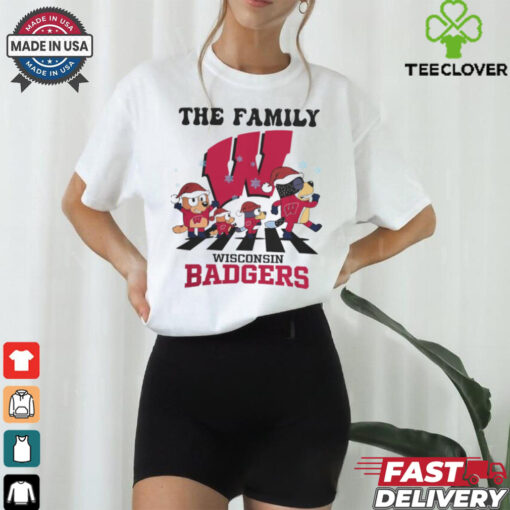 Wisconsin Badgers X Family Bluey Merry Christmas 2024 Shirt