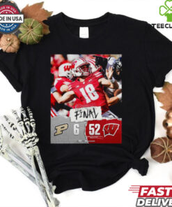 Wisconsin Badgers wins 52 6 Boilermakers football 2024 game final score shirt