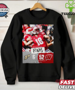 Wisconsin Badgers wins 52 6 Boilermakers football 2024 game final score hoodie, sweater, longsleeve, shirt v-neck, t-shirt