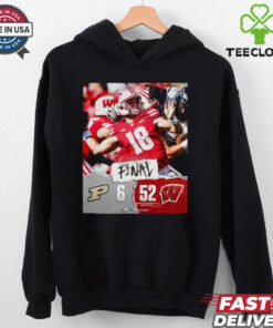 Wisconsin Badgers wins 52 6 Boilermakers football 2024 game final score hoodie, sweater, longsleeve, shirt v-neck, t-shirt