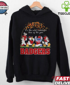 Wisconsin Badgers x Mickey x Donald Duck x Stitch x Goofy Fall It’s The Most Wonderful Time Of The Year Tee shirt