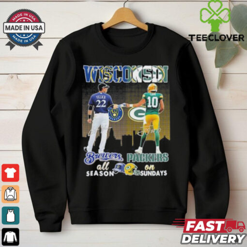 Wisconsin Christian Yelich And Jordan Love All Season And On Sundays Shirt