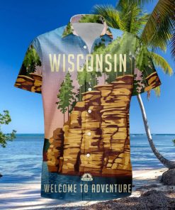 Wisconsin Retro Style Travel Summer 3D Hawaiian Shirt Gift For Men And Women Fans