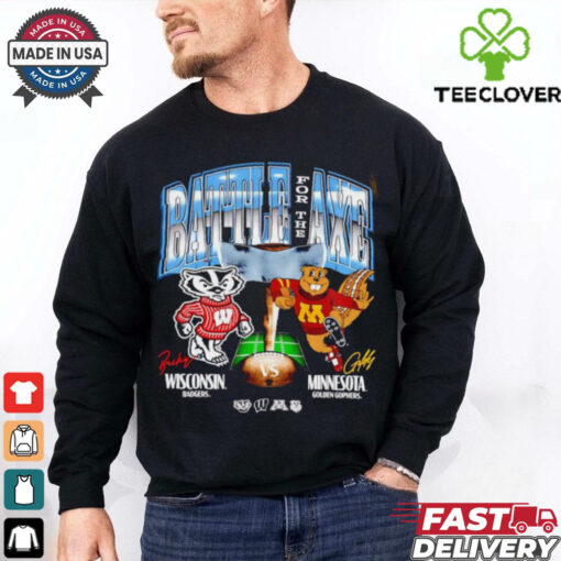 Wisconsin vs Minnesota Rivalry Dueling Ncaa mascot shirtt