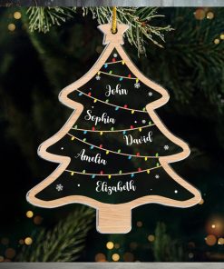 Wish You A Wonderful Christmas   Family Personalized Custom Ornament   Acrylic Custom Shaped   Christmas Gift For Family Members