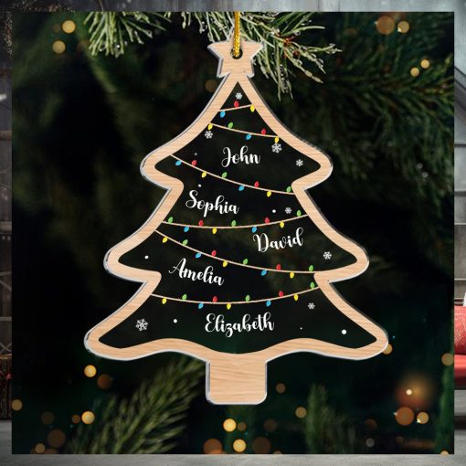 Wish You A Wonderful Christmas   Family Personalized Custom Ornament   Acrylic Custom Shaped   Christmas Gift For Family Members