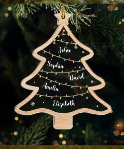 Wish You A Wonderful Christmas   Family Personalized Custom Ornament   Acrylic Custom Shaped   Christmas Gift For Family Members