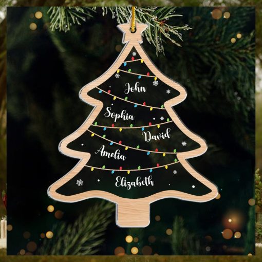 Wish You A Wonderful Christmas   Family Personalized Custom Ornament   Acrylic Custom Shaped   Christmas Gift For Family Members