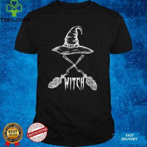 Witch Broom Hat Witchcraft Halloween Magic Girls Scary Shirt