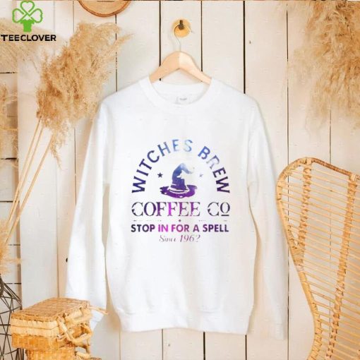 Witch hat witches brew coffee halloween silhouette shirt