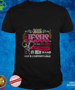 With Jesus In Her Heart And Scissors In Her Hand She Is Unstoppable shirt tee 2 With Jesus In Her Heart And Scissors In Her Hand She Is Unstoppable shirt tee