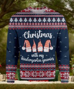 With My Kindergarten Gnomies Teacher Ugly Christmas Sweater