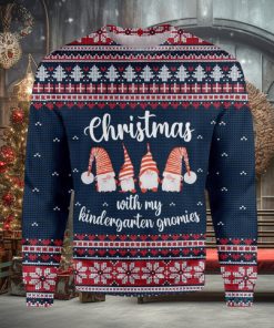 With My Kindergarten Gnomies Teacher Ugly Christmas Sweater