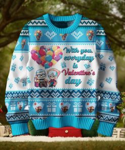With You Everyday Is Valentine’s Day Disney UP – Carl & Ellie Ugly Sweater